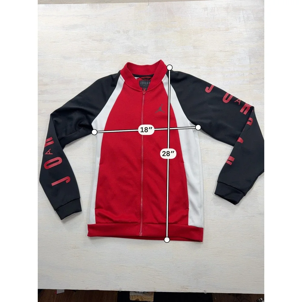 Jordan Track Jacket Full Zip Jumpman Logo Tricot Red Black White Mens Size S